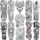 11 Sheets Nezar Maori Temporary Tattoo Sleeve For Men Adults Tiki Turtle Manta Waterproof Fake Tattoo Sleeves For Women Black Dragon Totem Tribal Military Long Full Sleeve Tattoos Temporary Stickers