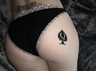 5x Queen Of Spade Logo As Tattoo In Black - Temporary Fetish Hotwife Tattoo (5 - Foto 5