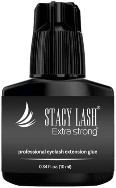 Extra Strong Eyelash Extension Glue (0.34 Fl.Oz / 10 ml) / 0.5-1 Sec Dry/Retention &ndash; 7 Weeks/Black Adhesive/Professional Supplies