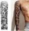 Yazhiji Full Arm Temporary Tattoos 8 Sheets And Half Arm Shoulder Waterproof Tattoos 8 Sheets, Extra Large Tattoo Stickers For Men And Women (22.83"X7.1")