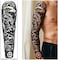 Yazhiji Full Arm Temporary Tattoos 8 Sheets And Half Arm Shoulder Waterproof Tattoos 8 Sheets, Extra Large Tattoo Stickers For Men And Women (22.83"X7.1")