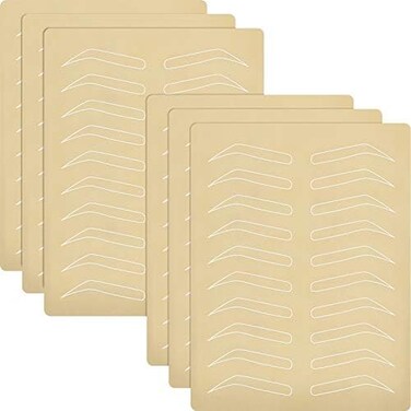 مجموعة تدريب وشم الحواجب مكونة من 6 قطع - أوراق ميكروبليدينج من اللاتكس (جلد وشم الحواجب الأبيض)