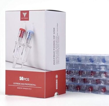 Dragonhawk Extreme Tattoo 50 قطعة إبر خراطيش مقاسات مختلطة 1003Rl 1005Rl 1007Rl 1205Rs 1207Rs Ex-3 (#10Rl+12Rs-50Pcs)