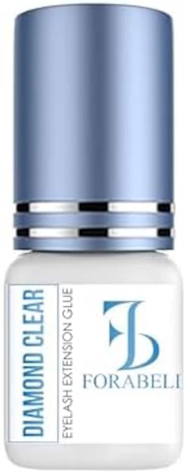 Forabeli Diamond Clear Eyelash Extension Glue - 5ml Crystal Clear Strong Lash Adhesive For Professional Use, Semi Permanent Classic And Volume Eyelash Extensions, 2-3 Sec Drying, 6 Week Retention
