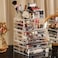 Makeup Organizer Countertop For Vanity With 9 Drawers,Large Clear Plastic Make Up Storage For Jewelry,Hair Accessory,Beauty,Skin Care,Skincare Product Bathroom Organizer,Set Of 4