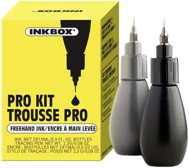 Inkbox Freehand Ink Temporary Tattoos Pro Kit - Draw Long-Lasting Ideal Present For Any Level Of Artist - Temp Tattoo Kit And Drawing Last Up To 2 Weeks (Pro Kit)