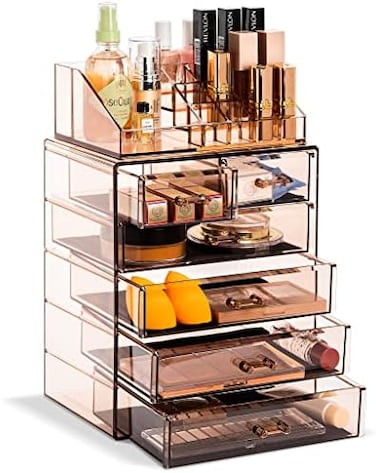 Sorbus Acrylic Cosmetic Makeup And Jewelry Storage Case Display - Spacious Design - Great For Bathroom, Dresser, Vanity And Countertop