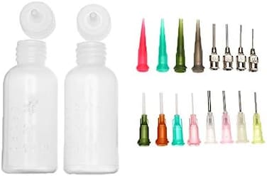 Zeyer 2Pcs Jagua Henna Temporary Tattoo Kit Applicator Bottles With 16 Tips Needles For Henna Tattoo Cone Tattoo Bottle Kits - Qty 2 &amp; 16 Tips