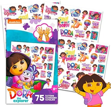 Dora The Explorer Tattoos - 75 Assorted Temporary Tattoos