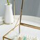 Levilan Golden Vintage Glass Lidded Box Edge Bracelet Keepsake Decorative Jewelry Display Personalized Large Clear Rectangle Box Rings Bracelet Golden Organizer Home Decor (8X4.5X2In)