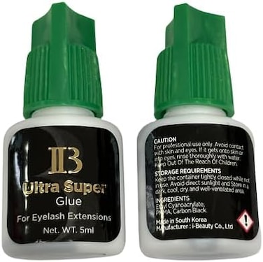 1 قطعة من وصلات الرموش Ibeauty Ultra Super Glue 5ml، غراء تمديد الرموش شبه الدائم، وقت تجفيف 1-2 ثانية، يحافظ على 5-6 أسابيع