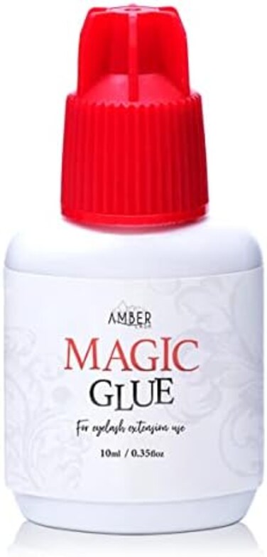 Amber Lash Mild Sensitive Eyelash Extension Magic Glue For Professional Extensions, 1-2 Sec Dry Time &amp; Up To 6 Weeks Retention, Black Adhesive (10 ml / 0.35Oz)