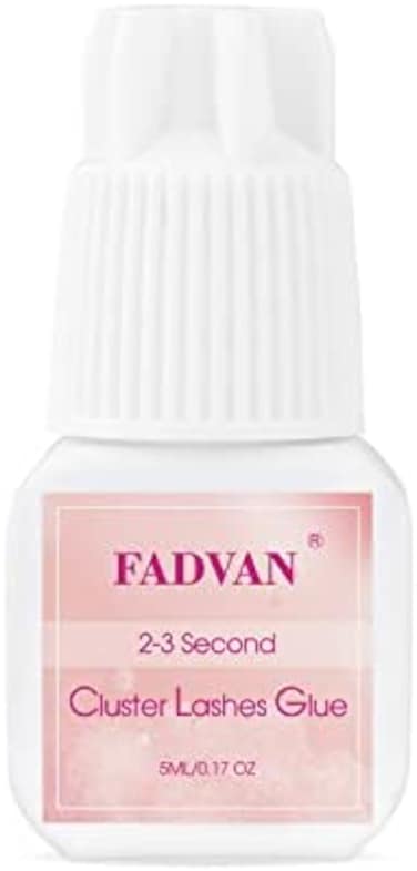 Fadvan Black Individual Cluster Lash Extension Glue, Sensitive Eyelash Adhesive, Long Lasting, No Fume No Irritation, Waterproof, Self Application, For Personal Use