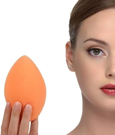 Xl Extra Large Make Up Beauty Sponges Blender-Product Contains: 1X Small(8Cm) 1Xextra Large(11Cm) And 2 Sponge Holder-For Face Body, Blush Cream, Liquid Foundation Powder Application, Ivory