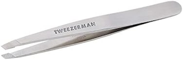 Tweezerman Slanted Tweezer Stainless Steel. Hand Filed, Perfectly Aligned Tips. 25&deg; Slanted Tip. Calibrated Tension, Control And Precision.