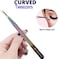Eyelash Extension Tweezers Set Of 2 Pieces Straight &amp; Curved With Diamond Grip, Rainbow Colour,14Cm, Volume Tweezers, Lash Extension Precision Tweezers.