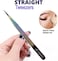 Eyelash Extension Tweezers Set Of 2 Pieces Straight &amp; Curved With Diamond Grip, Rainbow Colour,14Cm, Volume Tweezers, Lash Extension Precision Tweezers.