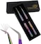 Eyelash Extension Tweezers Set Of 2 Pieces Straight &amp; Curved With Diamond Grip, Rainbow Colour,14Cm, Volume Tweezers, Lash Extension Precision Tweezers.