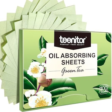 Oil Blotting&atilde;&sbquo; Sheets, 100 Sheets Green Tea Oil Absorbing Tissues Paper, Large 10Cmx7Cm Oil Blotters