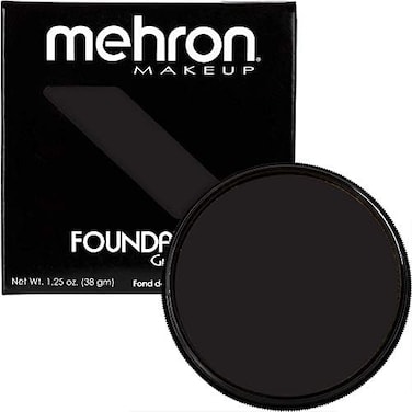 Mehron Makeup Foundation Greasepaint, Stage, Face Paint, Body Paint, Halloween Makeup 1.25 Oz (38 G) (Black)