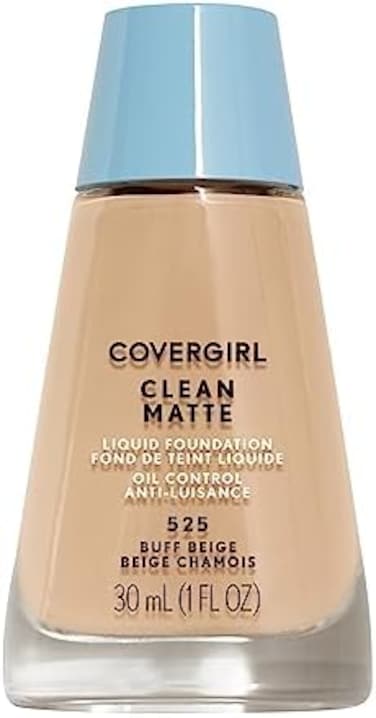Covergirl Clean Matte Liquid Foundation Buff Beige 525, 1 Oz (Packaging May Vary)