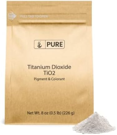 ثاني أكسيد التيتانيوم Tio2 (8 أونصة)، عبوة صديقة للبيئة، معادن طبيعية، درجة الحموضة محايدة