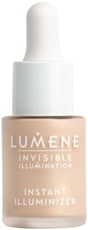 Lumene Invisible Illumination Instant Illuminizer Golden Hour - Lightweight Hydrating Liquid Highlighter - Glowing Skin Makeup Highlighter For A Natural Radiance - Highlight Illuminator (0.5 Fl Oz)