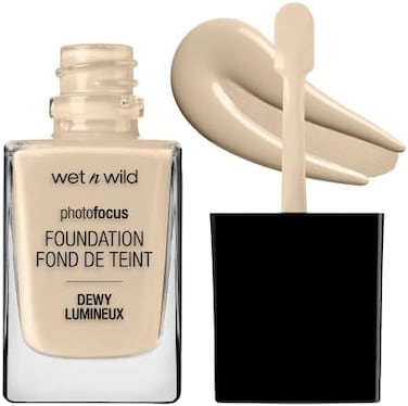 Wet N Wild Photo Focus Dewy Liquid Foundation Makeup, Porcelain 0.95 Fl Oz