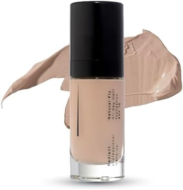 Radiant Professional Natural Fix All Day Matte Cream Foundation - Long Wear High Coverage Face Makeup Foundation With Spf 15 - Oil Free Matte Finish - For All Skin Types-1.01 Oz. (02 - Caramel)