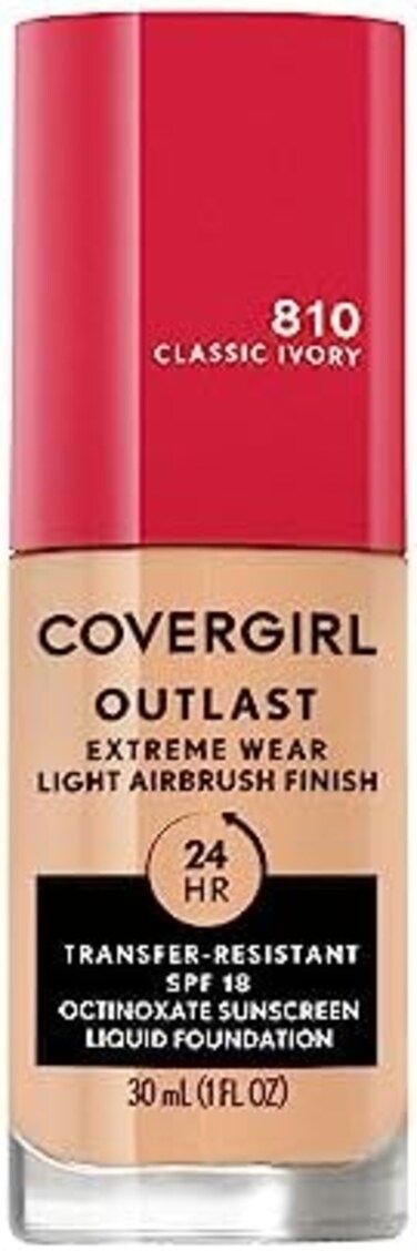 Covergirl Outlast Extreme Wear 3-In-1 Full Coverage Liquid Foundation, Spf 18 Sunscreen, Classic Ivory, 1 Fl. Oz.