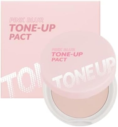 I'M Meme Compact - Tone-Up Pact, With Calamine Powder, Pink Blur Effect, Mattify Skin, Pressed Powder, Gift, 0.35 Oz