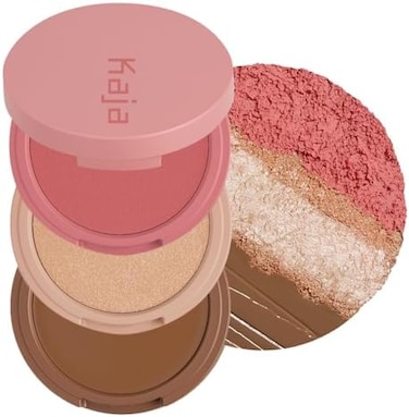 Kaja 3-In-1 Blendable Sculpting Trio - Play Bento, With Mango Seed Butter, Cream Bronzer, Powder Blush, And Highlighter, 02 Cloud Latte