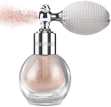 Kaynest Highlighter Powder Spray, Longwear Glitter Spray For Body, Face, Hair, Shimmer Powder High Gloss Loose Powder Makeup Mist For Festive Party, Stage Shows, Nightclubs, Bar(3#Nude Pink)