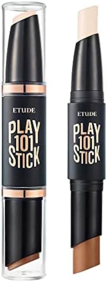 Etude Play 101 Stick Contour Duo #1 (21Ad), Creamy Shading And Highlighter Duo For Easy Contouring Makeup  Kbeauty