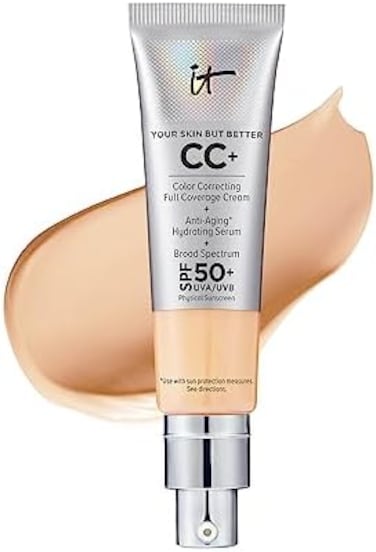 It Cosmetics Cc+ Cream Spf 50 (Light Medium) Full Coverage, 1.08 Oz / 32 ml