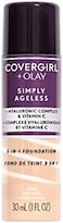 Covergirl &amp; Olay Simply Ageless 3-In-1 Liquid Foundation, Matte Finish, Hyaluronic &amp; Vitamin C Formula, Cruelty Free, Fair Ivory, 1 Count