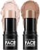 Focallure 2 Pcs Mineral Cream Contour Stick,Moisturize Highlighter And Bronzer Pen,Non Stick Face Brightens &amp; Shades Pencil,Long Lasting &amp; Smooth Gliding Face Illuminator Makeup,Light-Medium