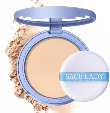 Sace Lady Face Powder Waterproof Sets Makeup, Controls Shine, Smooth Fine Lines For Flawless Lightweight Finish, Long Lasting Matte Compact Setting Powder Cosmetics Cruelty-Free, 0.35Oz (#01)