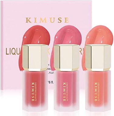 Kimuse Liquid Blush, Soft Cream Blush Face Blush, Liquid Blush For Cheeks, Long-Wearing Pigmented Blush, Waterproof, Smudge Proof, Dewy Finish