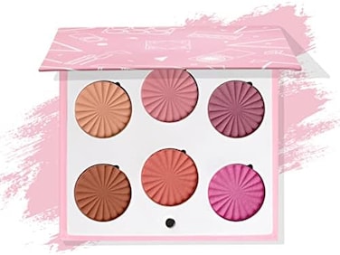 Ofra Mini Mix Face Palette Blushful - Blush Palette For Cheeks - 6 Pigmented Pressed Powder Shades - Travel-Friendly And Cruelty-Free Face Makeup Palette - Refillable Pans