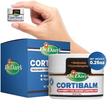 Dr. Dan's Cortibalm Jar - 1 Pack - For Dry Cracked Lips - Healing Lip Balm Jar For Severely Chapped Lips - Designed For Men, Women And Children -