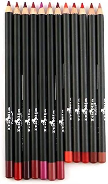 مجموعة 12 قطعة من محدد الشفاه فائق الدقة مكونة من 12 لونًا