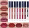 Qibest 7Pcs Matte Liquid Lipstick + 1Pcs Lip Plumper Makeup Set Kit, Pigmented Long Lasting Lip Gloss Set, Velvet Waterproof Lip Makeup Valentine's Day Gift Sets For Girls And Women