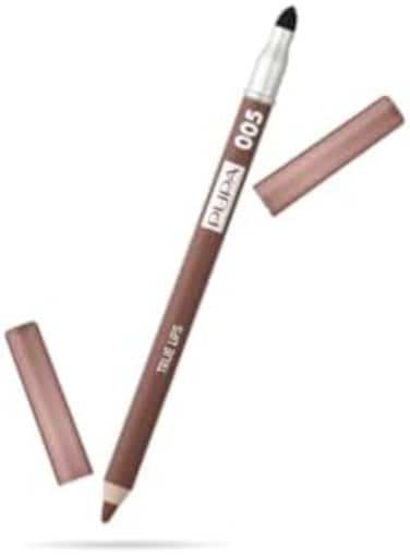 Pupa Milano True Lips Blendable Lip Contour Pencil - Dual-Ended Matte Lining Color And Brush - Creamy, Hydrating, High Pigment, Smudge Proof Formula - Paraben Free - 005 Raw Sienna Sand - 0.042 Oz