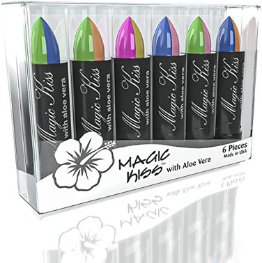 Magic Kiss Pack Of 6 Color Changing Matte Lipstick Set, Long Lasting Nutritious Lips Moisturizer Temperature Color Change Lip Balm With Aloe Vera Ph Lipstick Beauty Cosmetics Makeup Made In USA