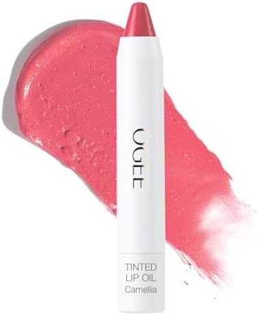 Ogee Tinted Sculpted Lip Oil - Lip Stain Made With 100% Organic Coconut Oil, Jojoba Oil, And Vitamin E - Best As Lip Balm, Lip Color Or Lip Treatment - Camellia