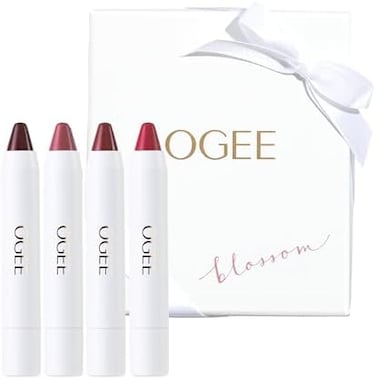 Ogee Tinted Sculpted Lip Oil - Blossom 4 Piece Gift Set - Made With 100% Organic Coconut Oil, Jojoba Oil, And Vitamin E - Best As Lip Balm, Lip Color Or Lip Treatment
