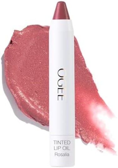 Ogee Tinted Sculpted Lip Oil - Lip Stain Made With 100% Organic Coconut Oil, Jojoba Oil, And Vitamin E - Best As Lip Balm, Lip Color Or Lip Treatment - Rosalia
