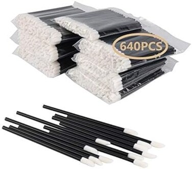 650 قطعة من فرش الشفاه للاستعمال مرة واحدة، فرشاة مكياج أحمر الشفاه، عصا تطبيق فرش المكياج، عصا اختبار ملمع الشفاه، مجموعة أدوات مكياج التجميل باللون الأسود