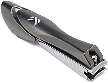 Klipp Nail Clippers With Catcher &ndash; Heavy Duty Stainless Steel Fingernail And Toe Nail Cutter With Curved Surgical Blades And Built-In Nail File &ndash; Ergonomic Handle With Wide Jaws For Thick Nails